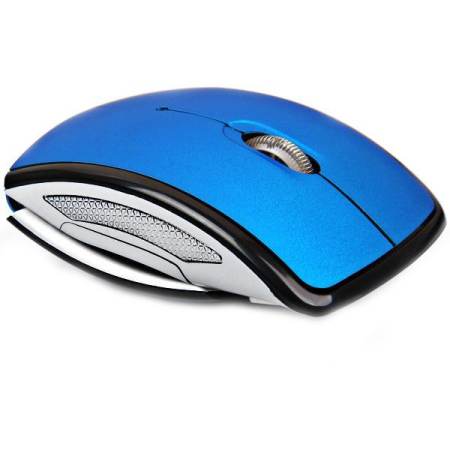 Best Wireless Mouse Foldable Mice USB 2.4Ghz Snap-in Transceiver MG0001-Blue 