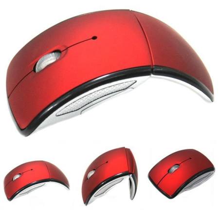 Best Wireless Mouse Foldable Mice USB 2.4Ghz Snap-in Transceiver MG0001-Red