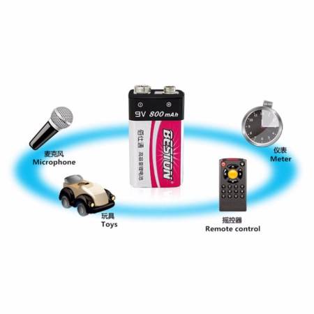  BESTON ถ่านชาร์จ 9V 800 mAh NIMH Rechargeable Battery1ก้อน 