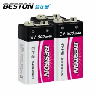 โปรโมชั่น BESTON ถ่านชาร์จ 9V 800 mAh NIMH Rechargeable Battery3ก้อน พันทิป