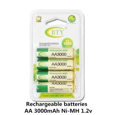 BTY ถ่านชาร์จ AA 3000 mAh NIMH Rechargeable Battery 4 ก้อน