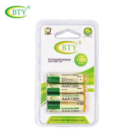 BTY ถ่านชาร์จ AA 3000 mAh NIMH Rechargeable Battery 4 ก้อน  ถ่านชาร์จ AAA 1350 mAh NIMH Rechargeable Battery 4 ก้อน