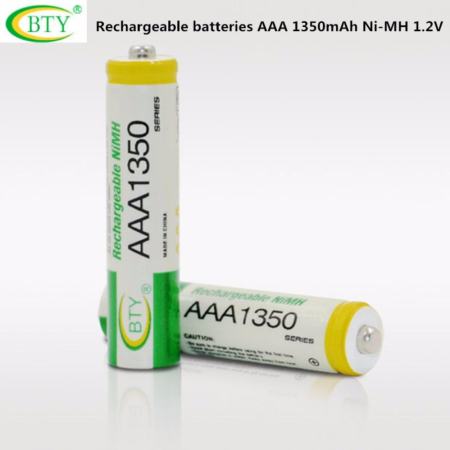 BTY ถ่านชาร์จ AAA 1350 mAh NIMH Rechargeable Battery 4 ก้อน X2