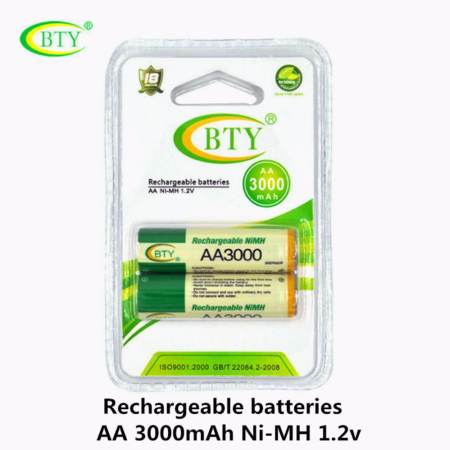 BTY ถ่านชาร์จ AA 3000 mAh NIMH Rechargeable Battery 2 ก้อน  