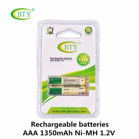 BTY ถ่านชาร์จ AAA 1350 mAh NIMH Rechargeable Battery 2 ก้อน  