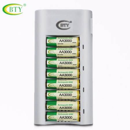 BTY ถ่านชาร์จ Rechargeable batteries AA 3000 mAh Ni-MH 8 ก้อน และ เครื่องชาร์จเร็ว 8 ช่อง 1 เครื่อง(...)