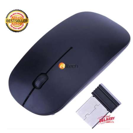 buybuytech เม้าส์ไร้สาย รุ่น Slim Wireless Mouse Mice 2.4Ghz 1600dpi - Black  