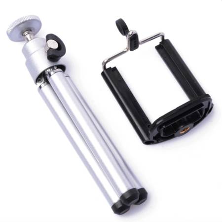 buybuytech XCSource ขาตั้งกล้องสามขา สำหรับ iPhone Andriod Phone Smartphone (สีเงิน)  