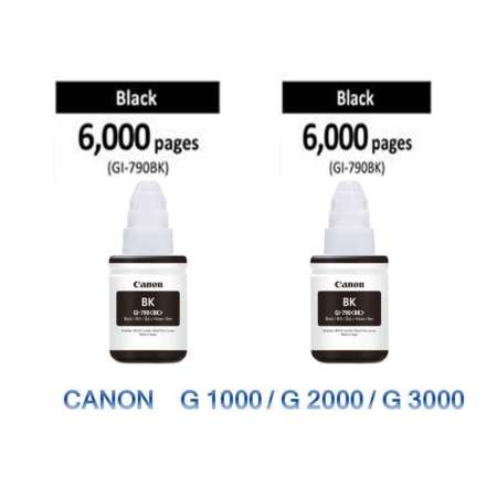 Canon Ink Genuine GI-790 Black 2 ขวด (Nobox) For G1000/G2000/G3000 Canon Ink Genuine GI-790 Black 2 ขวด (Nobox) For G1000/G2000/G3000