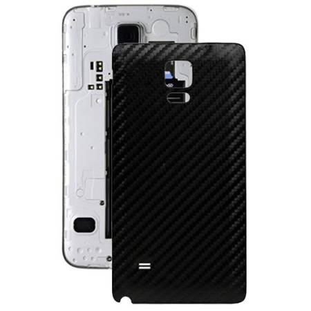 คาร์บอนไฟเบอร์ปิดพื้นผิวหนังแทนหนังวางย้อนกลับสำหรับ Samsung Galaxy หมายเหตุ 4 (สีดำ)