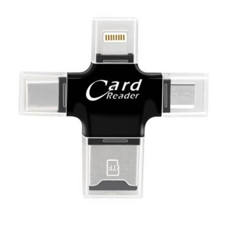 Card Reader การ์ดรีดเดอร์ 4 in 1 USB Support FAT32 and exFAT (สีดำ)