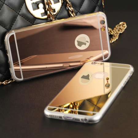 Case Apple iPhone 5/5S Mirror Case เคสกระจกเงา ขอบยาง Mirror Soft Clear TPU Case/Cover Gold  (สีทอง)