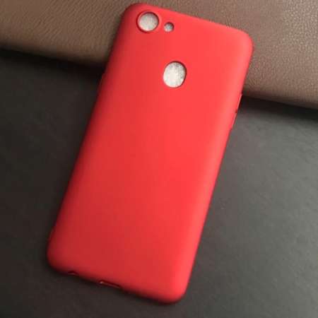 Case Oppo F5 เคสนิ่มแดง เนื้อกำมะหยี่ เคสออฟโป้ F5 สวยบางเฉียบ เคสนิ่ม TPU 