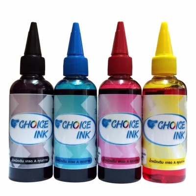 Choice Ink Epson น้ำหมึกเติมรุ่น L100/L101/L110/L111/L120/L130/L132/L200/L201/L210/L211/L220/L222 4 สี (สีดำ,ฟ้า,แดง,เหลือง)