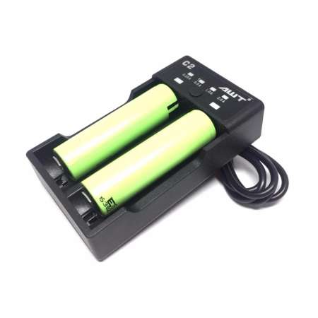ชุดชาร์จ AWT พร้อมถ่านชาร์จ Panasonic 18650 3400 mAh 2 ก้อน ของแท้