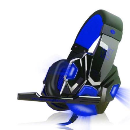 ขาย!! USB 3.5 มิลลิเมตร Gaming หูฟังเล่นเกม LED แถบคาดศีรษะเบาหูฟัง W/MIC สำหรับ PC Blue - INTL
