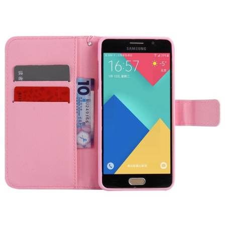 สีสันสดใสกระเป๋าสตางค์หนังเทียมฝาครอบหนังสำหรับ Samsung Galaxy A5 (2016) a5100 A510 - นานาชาติ