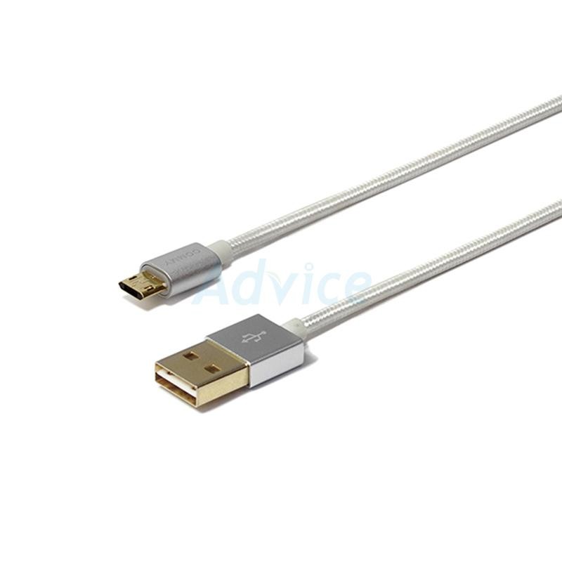 COMMY able USB To Micro USB (1M,Double-Side) สายชาร์จ Silver