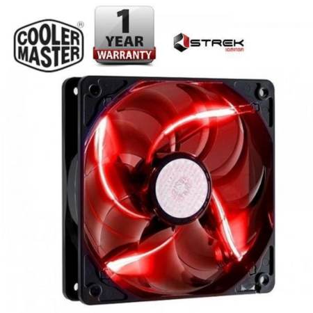 Cooler Master SickleFlow 120 - Sleeve Bearing 120mm Red LED Silent Fan for Computer Cases, CPU Coolers, and Radiators- 1 YEAR (BY STREK)