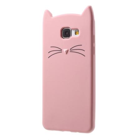 น่ารัก 3D หนวดซิลิโคนนิ่มของแมวกรอบมือถือสำหรับซัมซุงกาแล็คซี่ A5 (2016) - สีชมพู - INTL