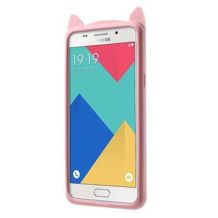 น่ารัก 3D หนวดซิลิโคนนิ่มของแมวกรอบมือถือสำหรับซัมซุงกาแล็คซี่ A5 (2016) - สีชมพู - INTL