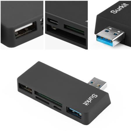 Cwxuan USB ความเร็วสูง 3.0 HUB, การ์ดความจำเครื่องอ่านการ์ดสำหรับพื้นผิว Pro 3/4 - INTL