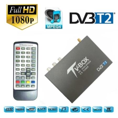 DVB-T2 กล่องรับสัญญาณ TV Digital ติดรถยนต TV DVB - T2 HD สองเสาสัญญาณ S0610  