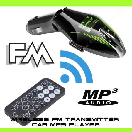 Elit เครื่องเล่นไฟล์ MP3 ในรถยนต์ระบบส่งสัญญาณ FM Wireless LCD Car MP3 Player รุ่น CMW2 2100 (Green)