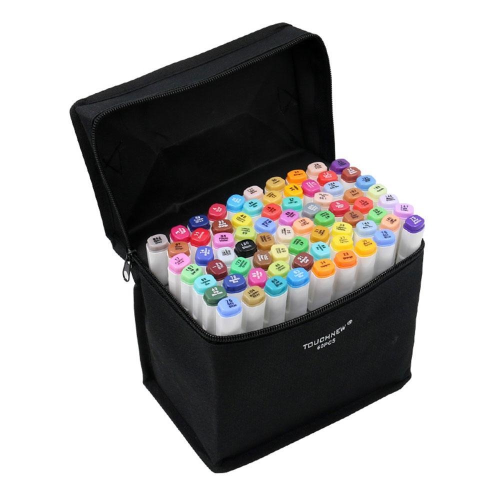 Fehiba Pawaca 40 สีคู่เคล็ดลับศิลปะการวาดเส้นสายปากกาเน้นข้อความคู่กับกระเป๋าถือ - นานาชาติ