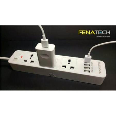  Fenatech ปลั๊กไฟ Fenatech 3ช่อง 4 USB  X2 ซื้อคู่ถูกกว่า สินค้าดี ราคาดี