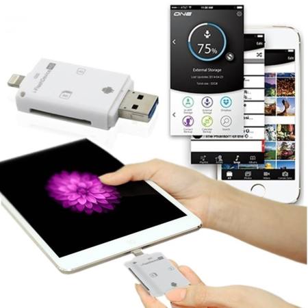 Flash 5G All in 1 i-Flash Drive Lightning Micro USB TF SD Card Reader For Iphone 5/5S/5C/6 6S 7 Plus ipod ipad IOS Andriod VAH73 T0.4 การ์ดรีดเดอร์ แฟรชไดร์