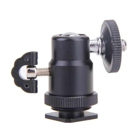 Flash Bracket Mount 1/4 Hot Shoe Adapter Ball Head with Lock - intl