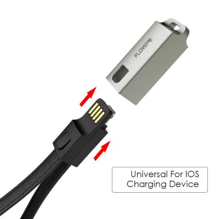FLOVEME USB สายสำหรับสายเคเบิ้ล iPhone IOS 10, 2.1A ชาร์จสายเคเบิลสายฟ้าผ่าสำหรับ iPhone 8 7 6 6 วินาที X 5 วินาที iPad อากาศพวงกุญแจหนัง - นานาชาติ