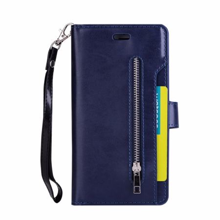 สำหรับ Apple iPhone 8 พลัส 7 พลัสกรณี [ซิปวินเทจ] ช่องเสียบการ์ดหลายหนังเทียมหนังแม่เหล็ก folio พลิกกระเป๋าสตางค์กรณีกระเป๋าสตางค์สลิงแบบพกพา, รองรับแท่นวาง - นานาชาติ