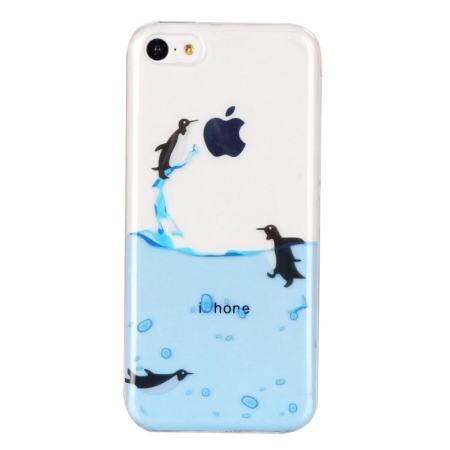 สำหรับ IPhone 5C น่ารักเพนกวินรูปแบบ IMD ฝีมือป้องกันทีพียูอ่อน - INTL สำหรับ IPhone 5C น่ารักเพนกวินรูปแบบ IMD ฝีมือป้องกันทีพียูอ่อน - INTL