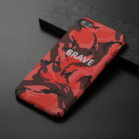 สำหรับ iPhone 8 พลัส 7 พลัสกล้าหาญรูปแบบส่องสว่างป้องกันกรณีปกหลัง (สีแดง) - นานาชาติ