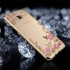 สำหรับซัมซุงกาแล็คซี่ A7 (2017)/A720 ดอกไม้รูปแบบต่างหูฝังเพชร Electroplating Soft TPU ฝาครอบป้องกัน (ทอง) - INTL