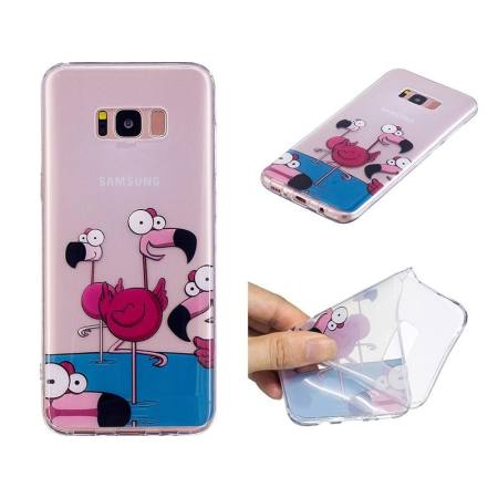 สำหรับซัมซุงกาแล็คซี่ S8 CLEAR การ์ตูนน่ารักการออกแบบลวดลาย TPU เคสป้องกันโปร่งใส (Flamingo) - INTL
