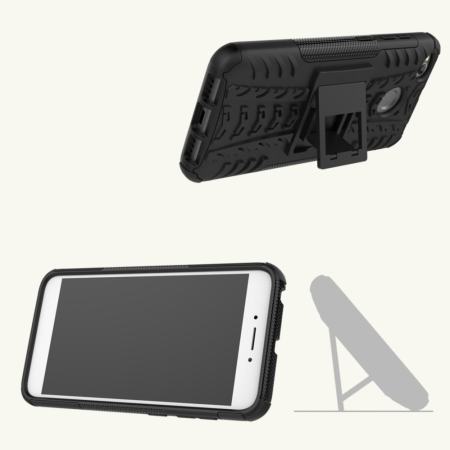 สำหรับ Xiaomi Redmi 4X [รูปแบบยาง] ยากพีซีและอ่อนนุ่มทีพียูไฮบริดฝาครอบกันกระแทกทนต่อแรงกระแทกยืน ARMOR-นานาชาติ