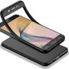 Full - Body สำหรับซัมซุงกาแล็คซี่ J5 PRIME Soft TPU แบบด้านฝาครอบ Slim 2 in 1 ป้องกันกระจกเทมเปอร์ปกป้องหน้าจอ (สีดำ)