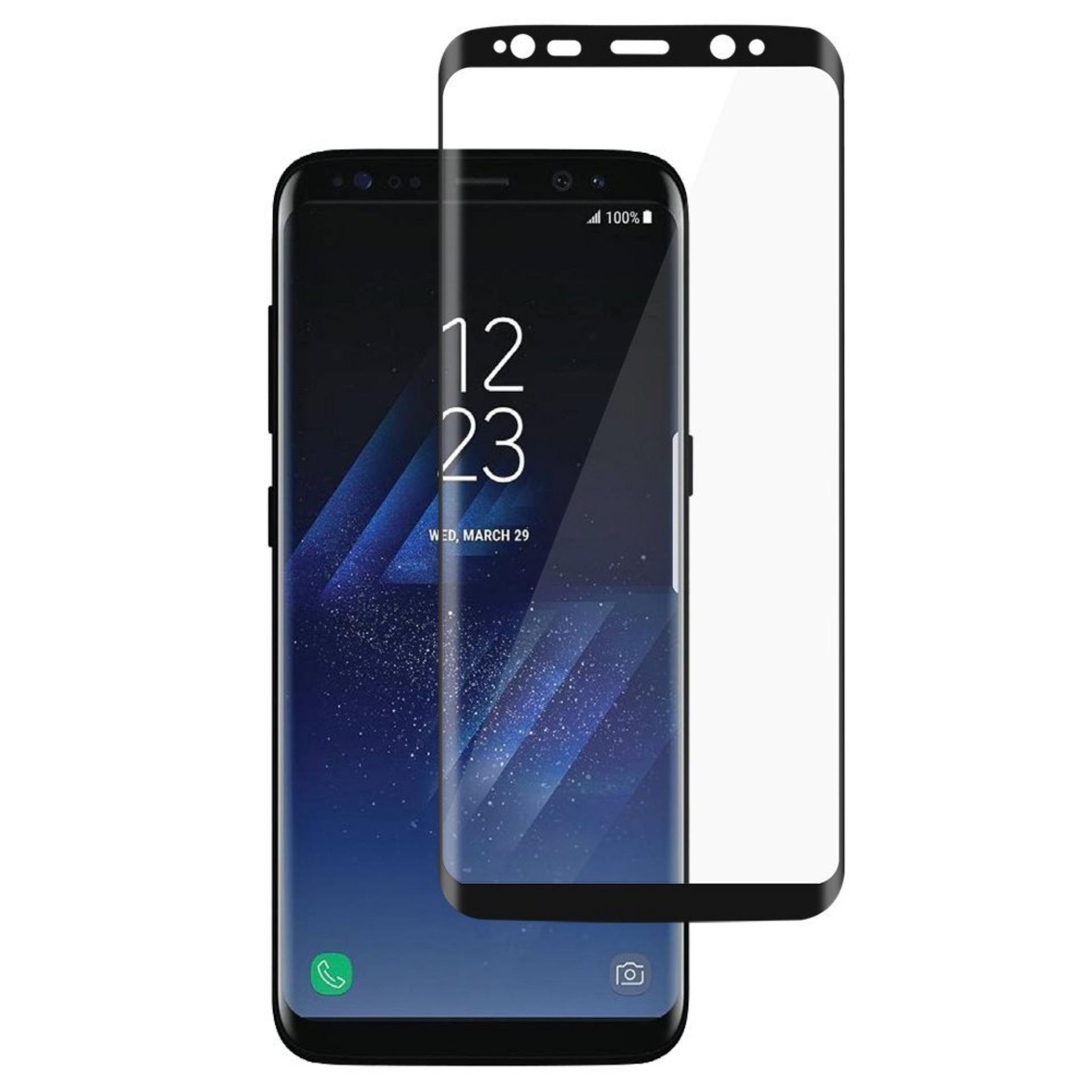 Galaxy S8 กระจกนิรภัยปกป้องหน้าจอ LUOWAN กระจกเทมเปอร์ปกป้องหน้าจอ [3D โค้งครอบคลุม] สำหรับ Galaxy S8 5.8 นิ้ว (สีดำ)