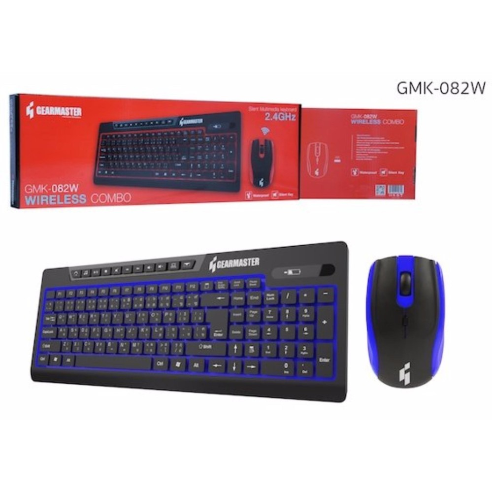 Gearmaster GMK-082W Keyboard+Mouse Wireless Combo Blue