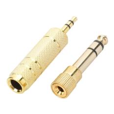 Di shop Gold Plated 6.3mm Male to 3.5mm Female + 3.5mm Male to 6.3mm Female Audio Connectors  