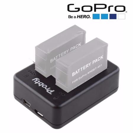 แบตเตอรี่และที่ชาร์จ GoPro Hero 4 AHDBT-401 AHDBT401 1680mAh and Dual Charger