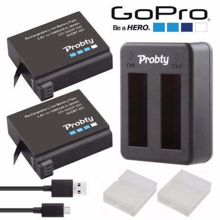 แบตเตอรี่และที่ชาร์จ GoPro Hero 4 AHDBT-401 AHDBT401 1680mAh and Dual Charger