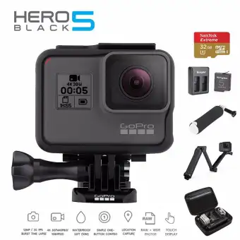 ข้อมูล Gopro Hero 5 Black Extra Memory Sandisk extreme 32GB , ทุ่นลอยน้ำ , Battery and Dual Cahrger Kingma , Hero Waterproof Bag and OEM 3 Way รีวิว
