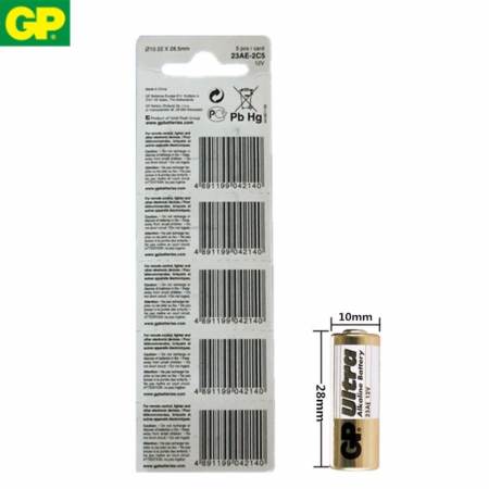 GP Battery ถ่าน Alkaline Battery 12V. รุ่น GP23AE / A23S / A23L / L1028 (1 แพ็ค 5 ก้อน)  