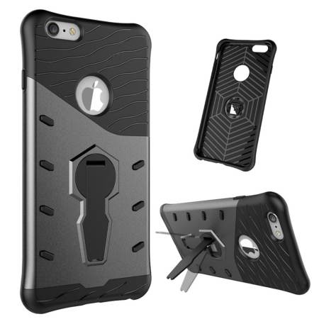 กูลูกูรูสำหรับ Apple iPhone 6 พลัส/6 วินาทีพลัสกรณี [360 มีขาตั้งพับเก็บได้ ด้ามจับ] พีซี + ทีพียู Aplit ข้อต่อไฮบริดกลับเกราะปกคลุมด้วยยืนในตัวโทรศัพท์มือถือกรณี