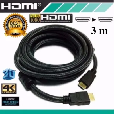 HDMI สาย HDMI ต่อภาพเสียงทีวี ยาว 3M เมตร v1.4 (Black)