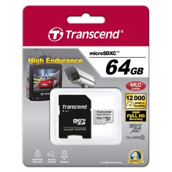 ราคา High Endurance microSDXC/SDHC  64GB เหมาะสำหรับกล้องบันทึกภาพติดรถยนต์ Transcend ดีไหม